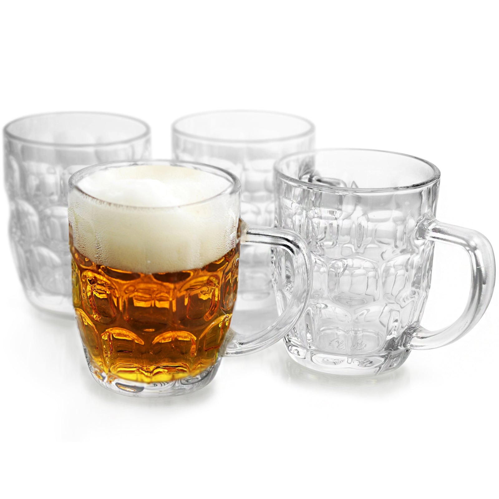General Store 4 Piece 18 oz Glass Beer Mug Set