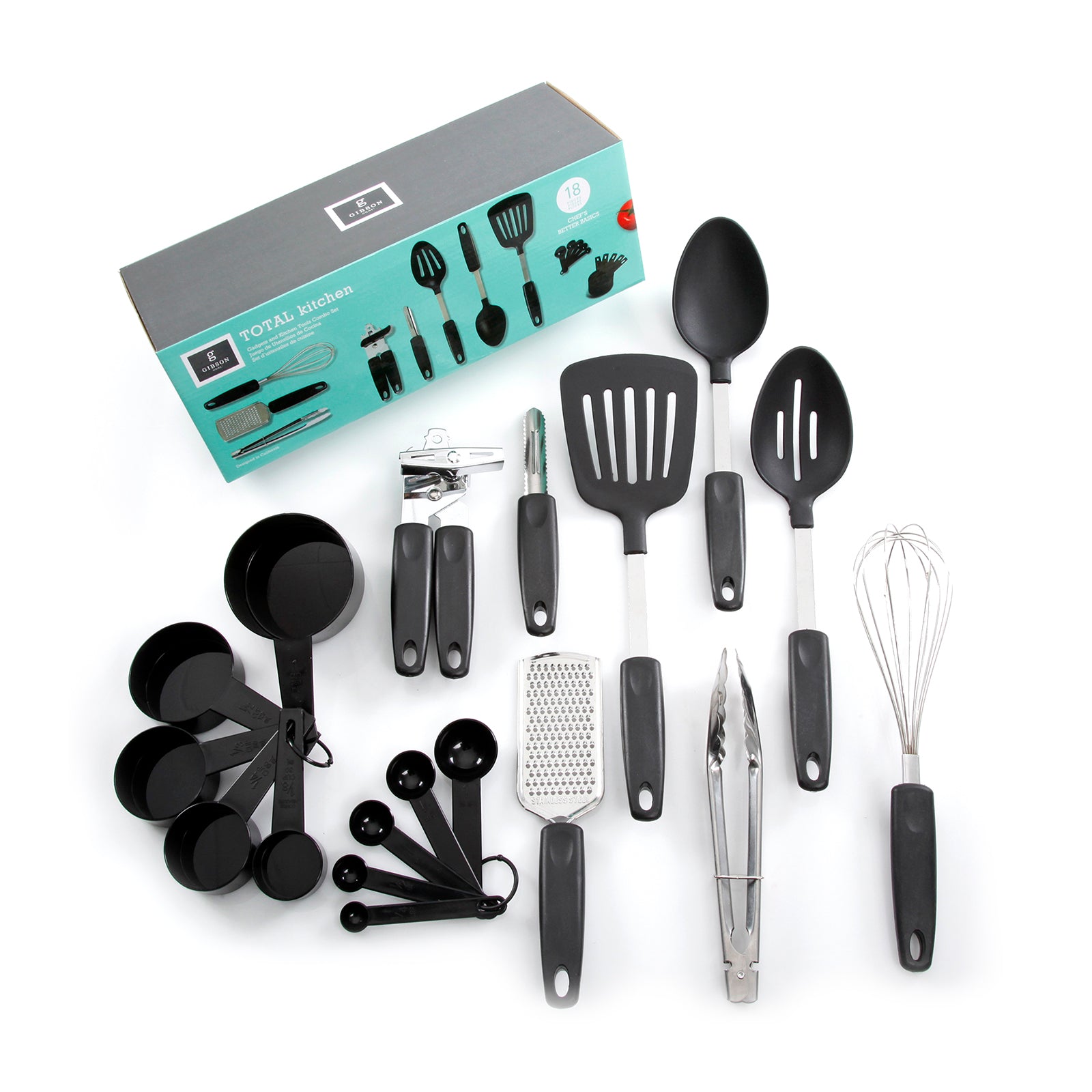 Gibson Home Total Kichen Chefs Better Basics 18-Piece Gadgets & Tools Combo Set