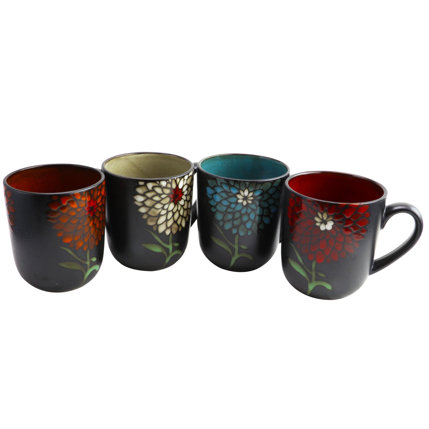 Gibson Home Gardenia Cafe 16 oz Assorted Mug Set Set of 4