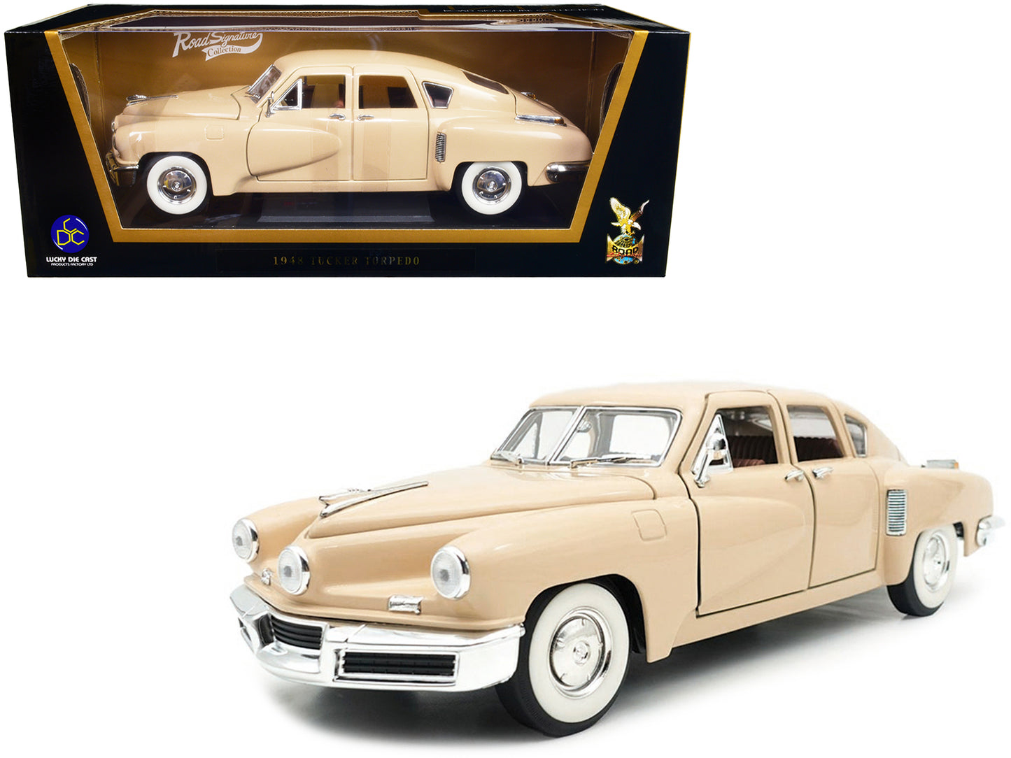 1948 Tucker Torpedo Cream 1/18 Diecast Car Road Signature