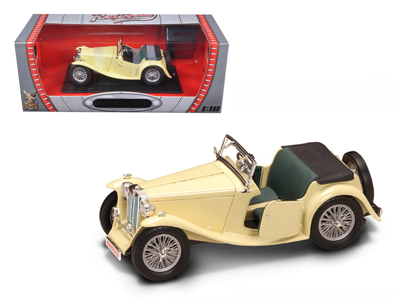 1947 MG TC Midget Yellow 1/18 Diecast Car Road Signature