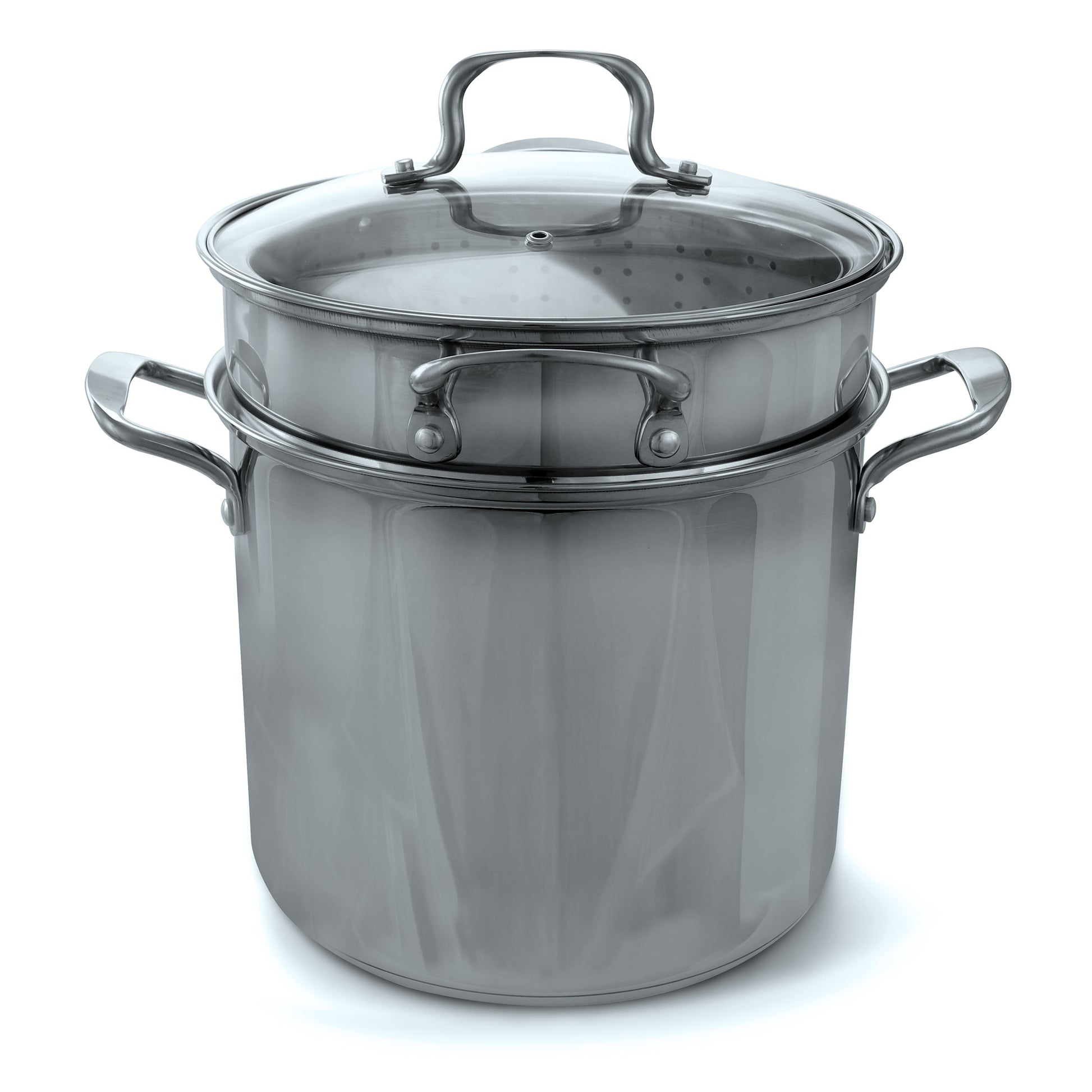 Gibson Home Mangia 12 Qt 4 Piece Stainless Steel Multi Pasta Pot Set