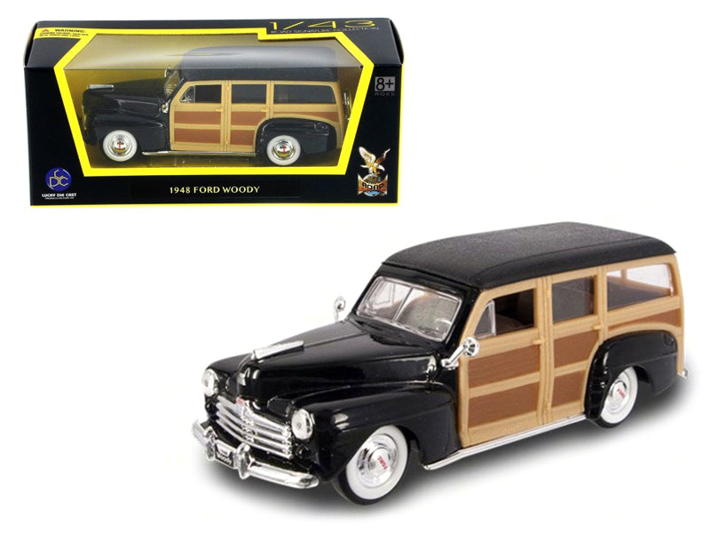 1948 Ford Woody Wagon Black 1/43 Diecast Car Road Signature