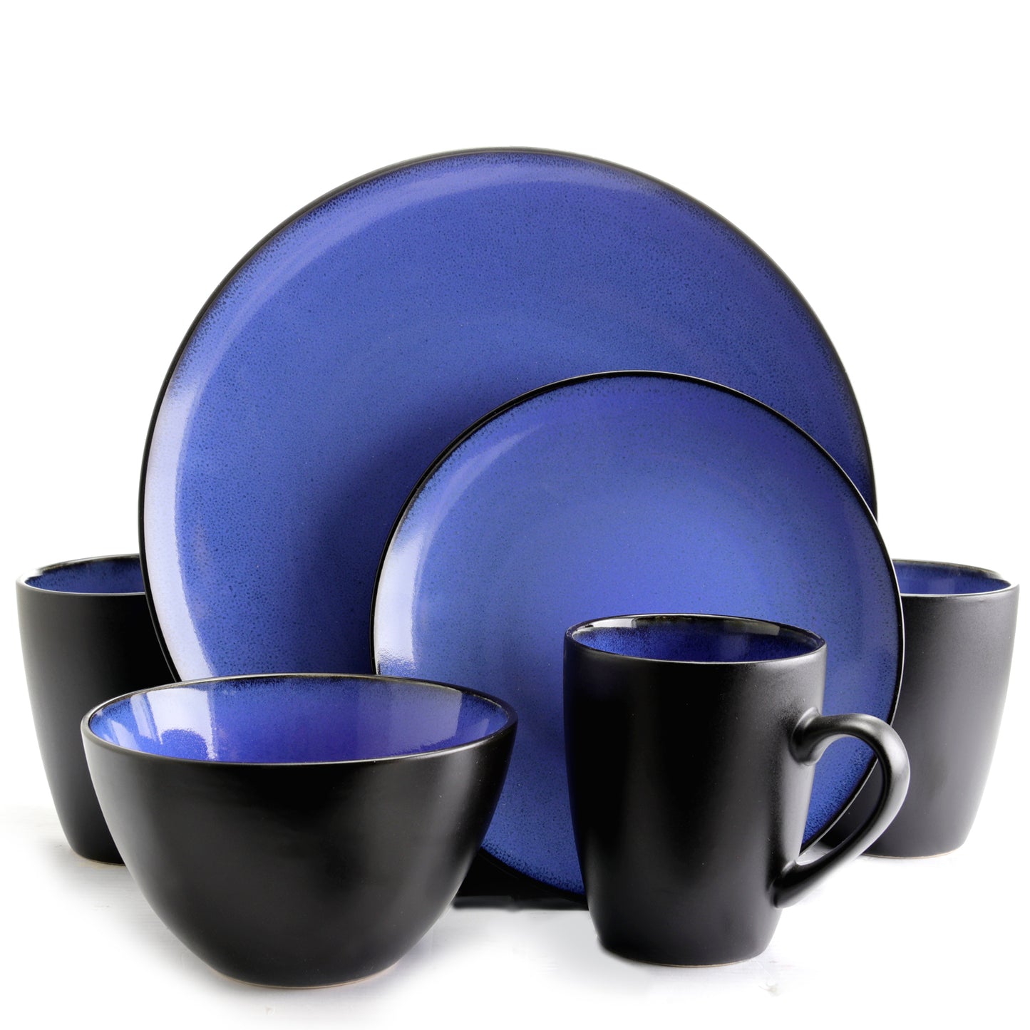 Gibson Elite Soho Lounge Round 16 pc Dinnerware Set Blue