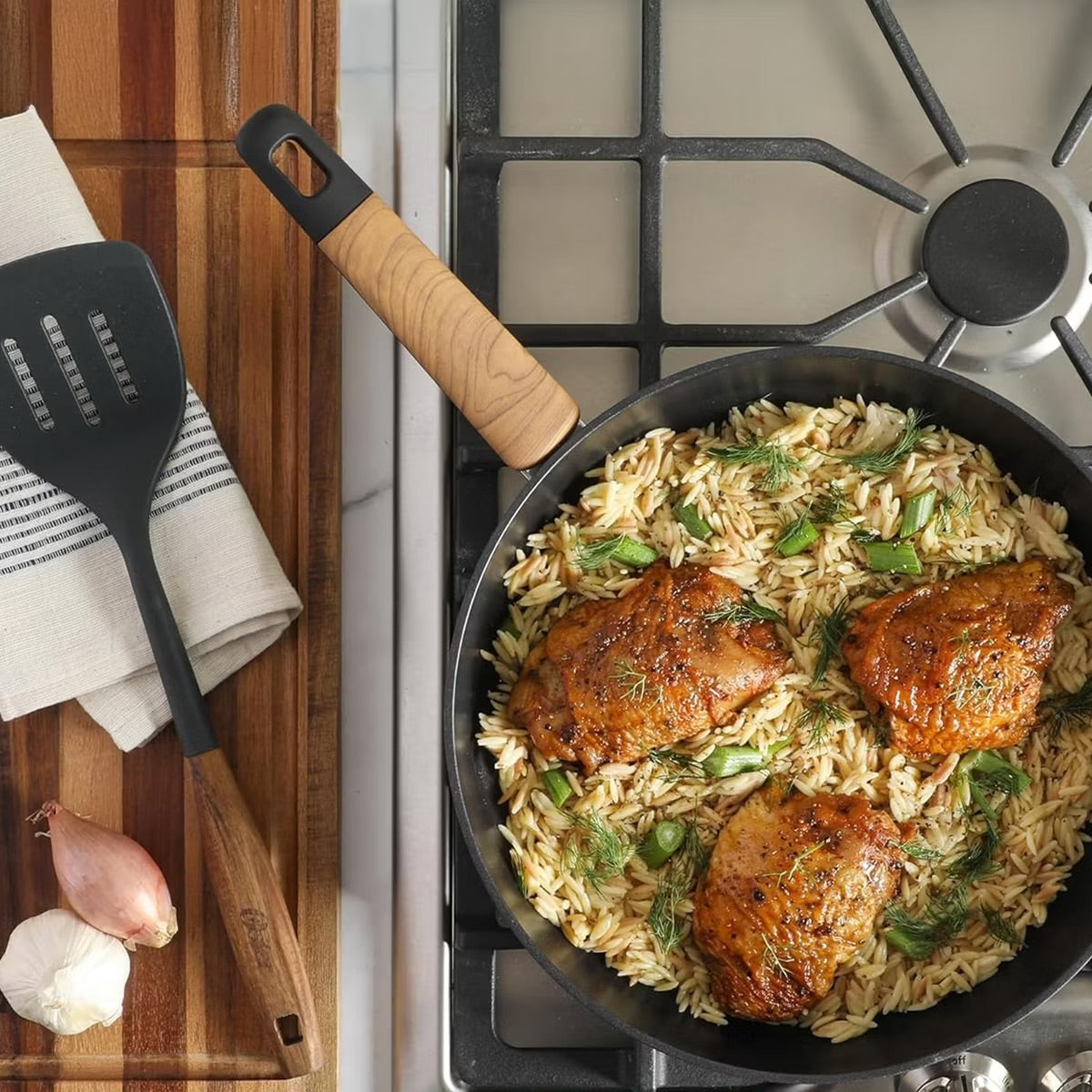 Oster Oxburg 12" Nonstick Aluminum Frying Pan in Black