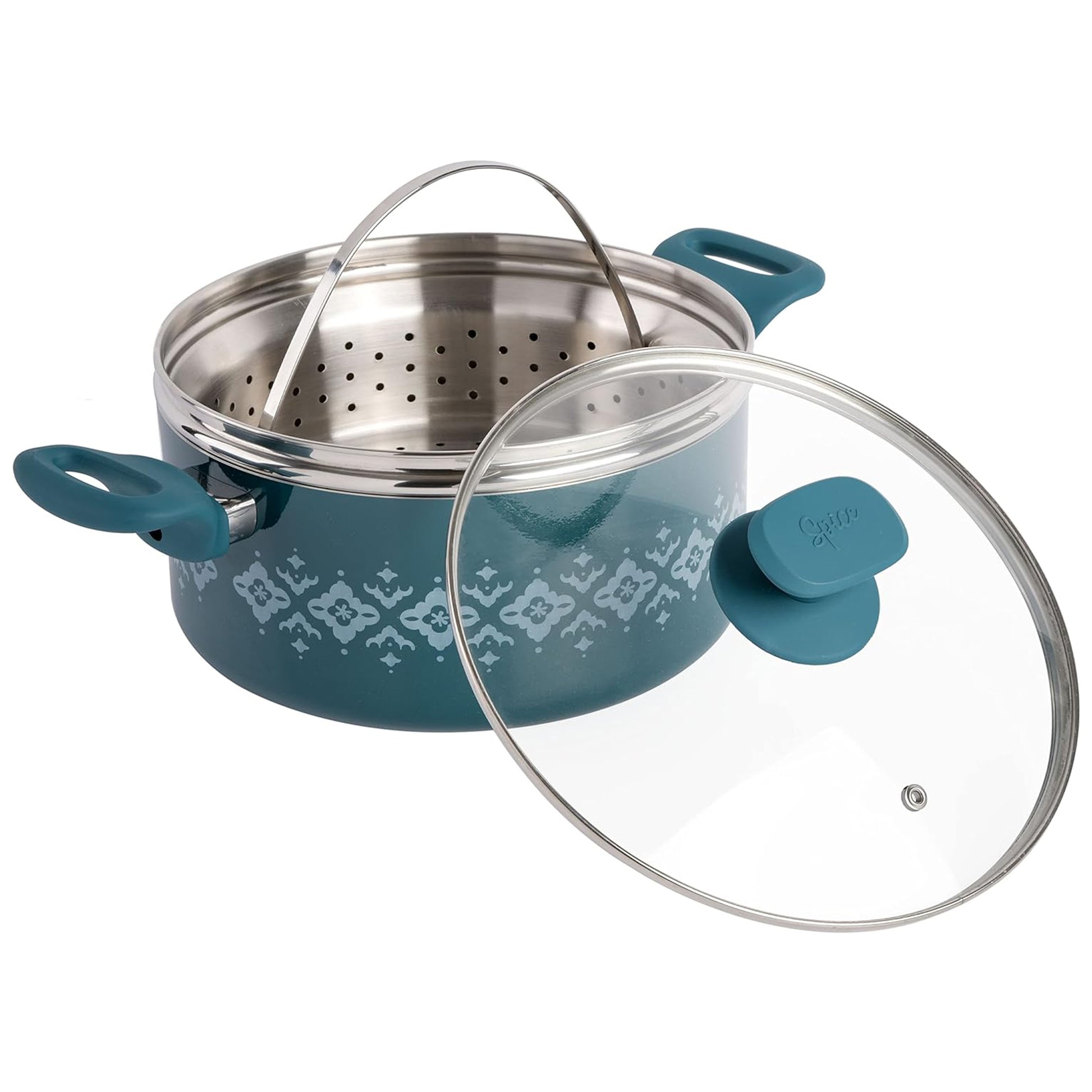 Spice By Tia Mowry Savory Saffron 5 Qt Ceramic Nonstick Aluminum Dutch Oven w L