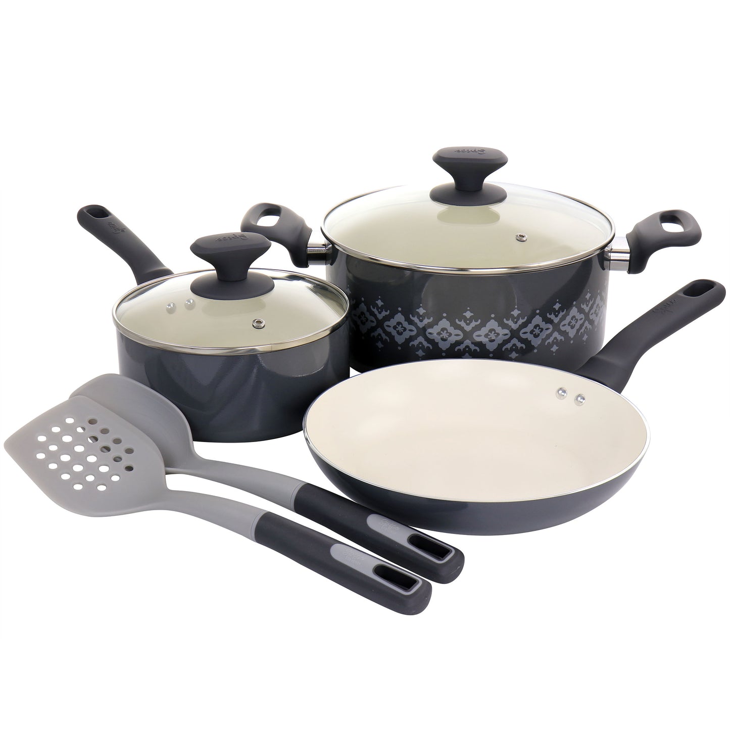 Spice by Tia Mowry Savory Saffron 7 Piece Ceramic Nonstick Aluminum Cookware Se