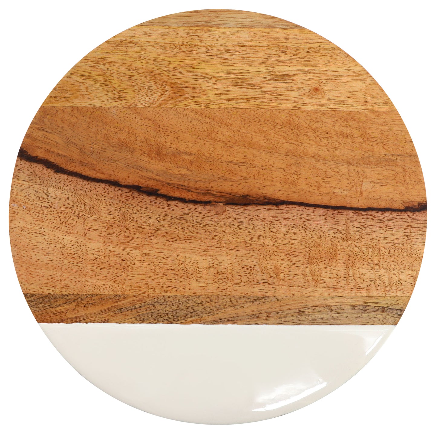 Gibson Home 12" Duo Tone Round Wood Serving Board