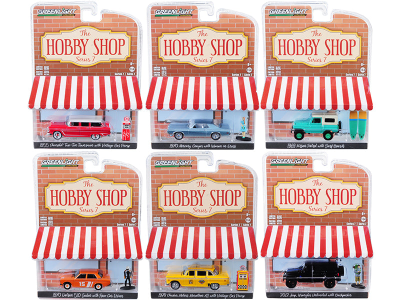 The Hobby Shop Set of 6 Pcs Series 7 1/64 Diecast Cars Greenlight