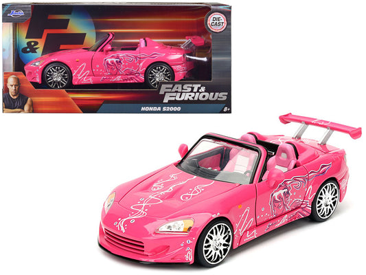 Suki's 2001 Honda S2000 Convertible Pink w Graphics Fast & Furious Movie 1/24 D