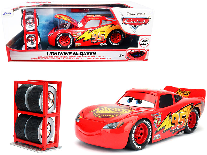 Lightning McQueen #95 Red w Extra Wheels Disney & Pixar Cars Movie Hollywood Ri