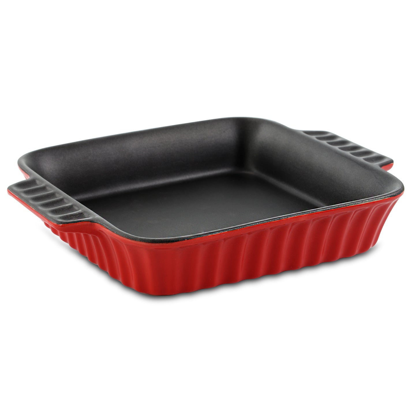 Crock-Pot Denhoff 8" Non-Stick Ribbed Casserole in Red