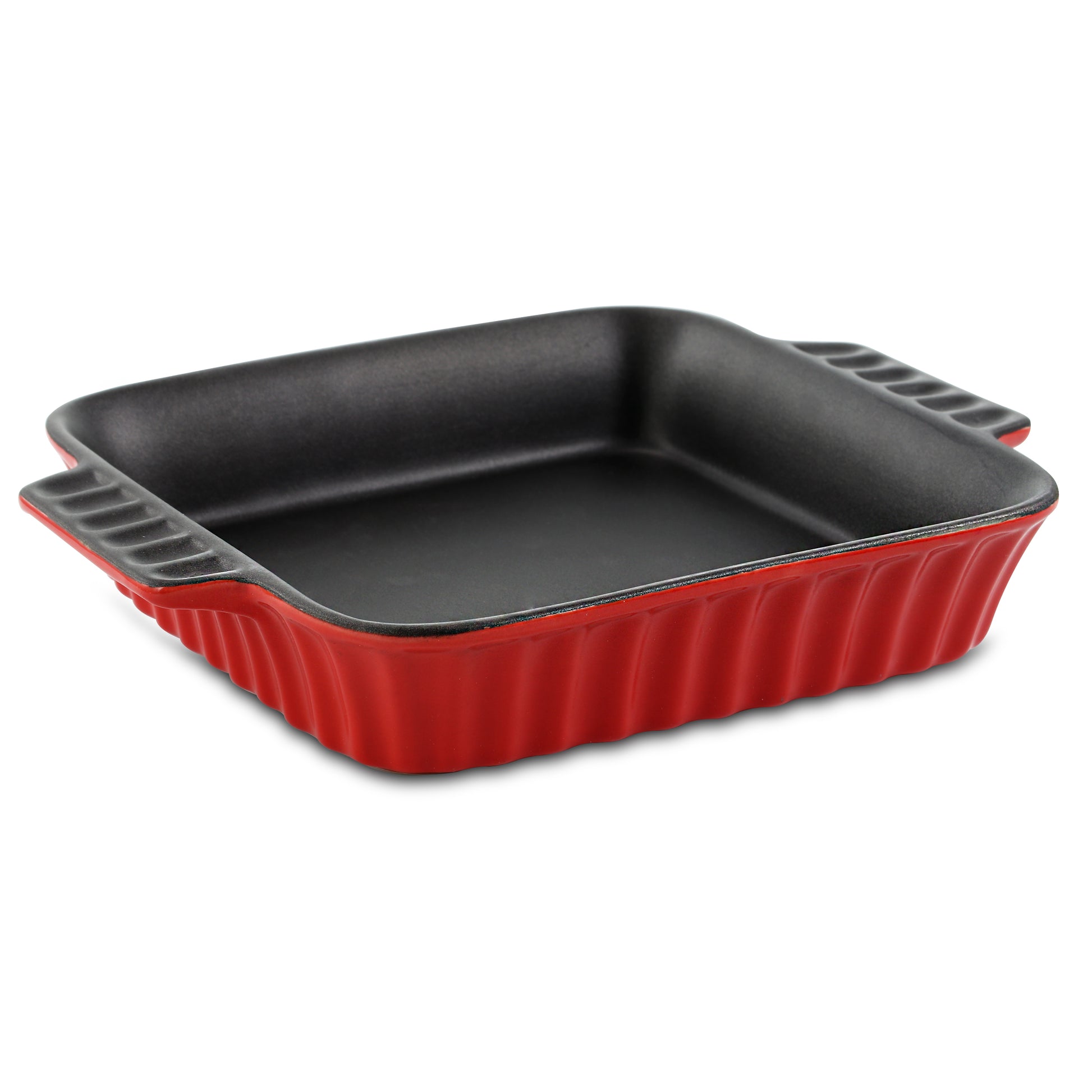 Crock-Pot Denhoff 8" Non-Stick Ribbed Casserole in Red