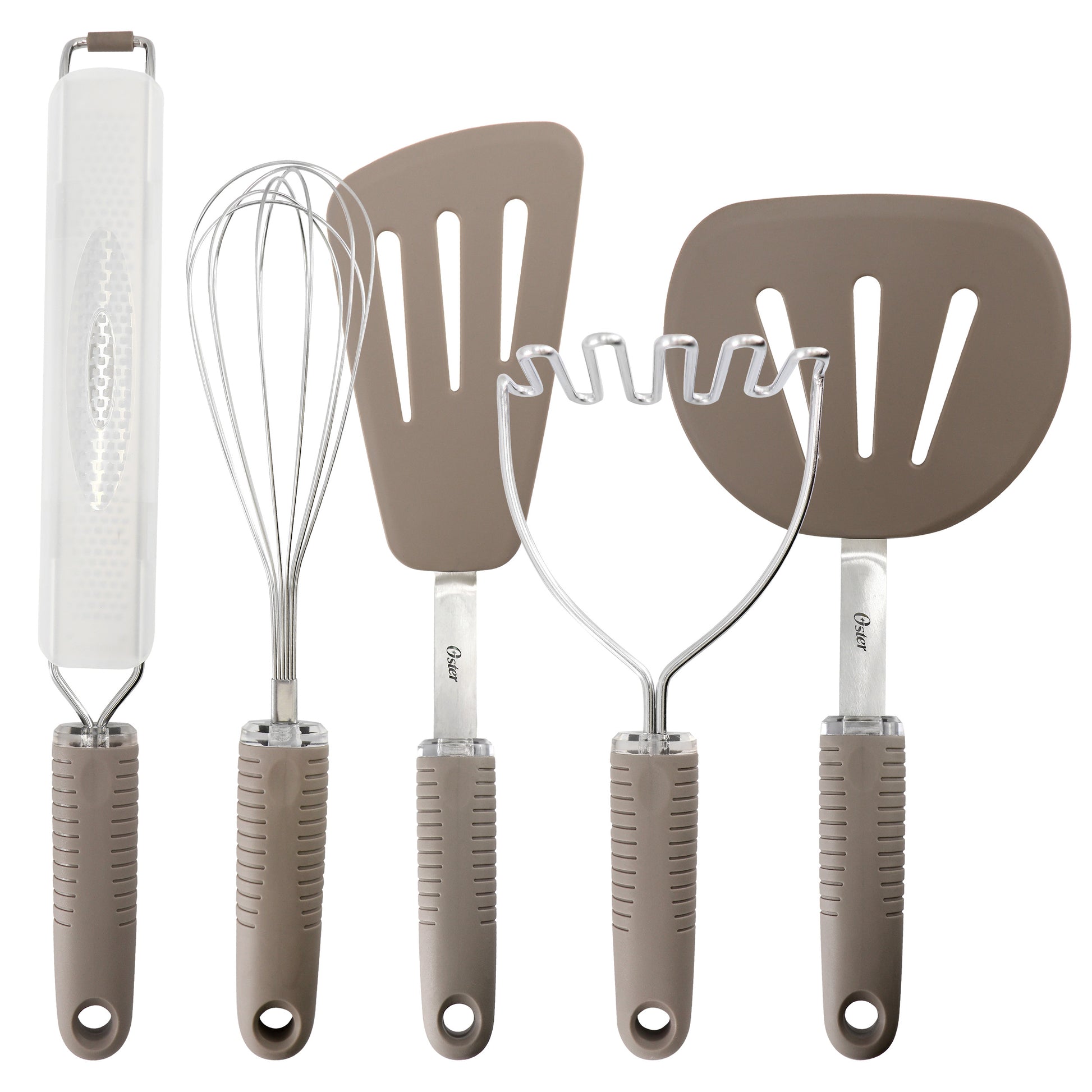 Oster Newcrest 5 Piece Prep & Cook Kitchen Tool Set in Taupe