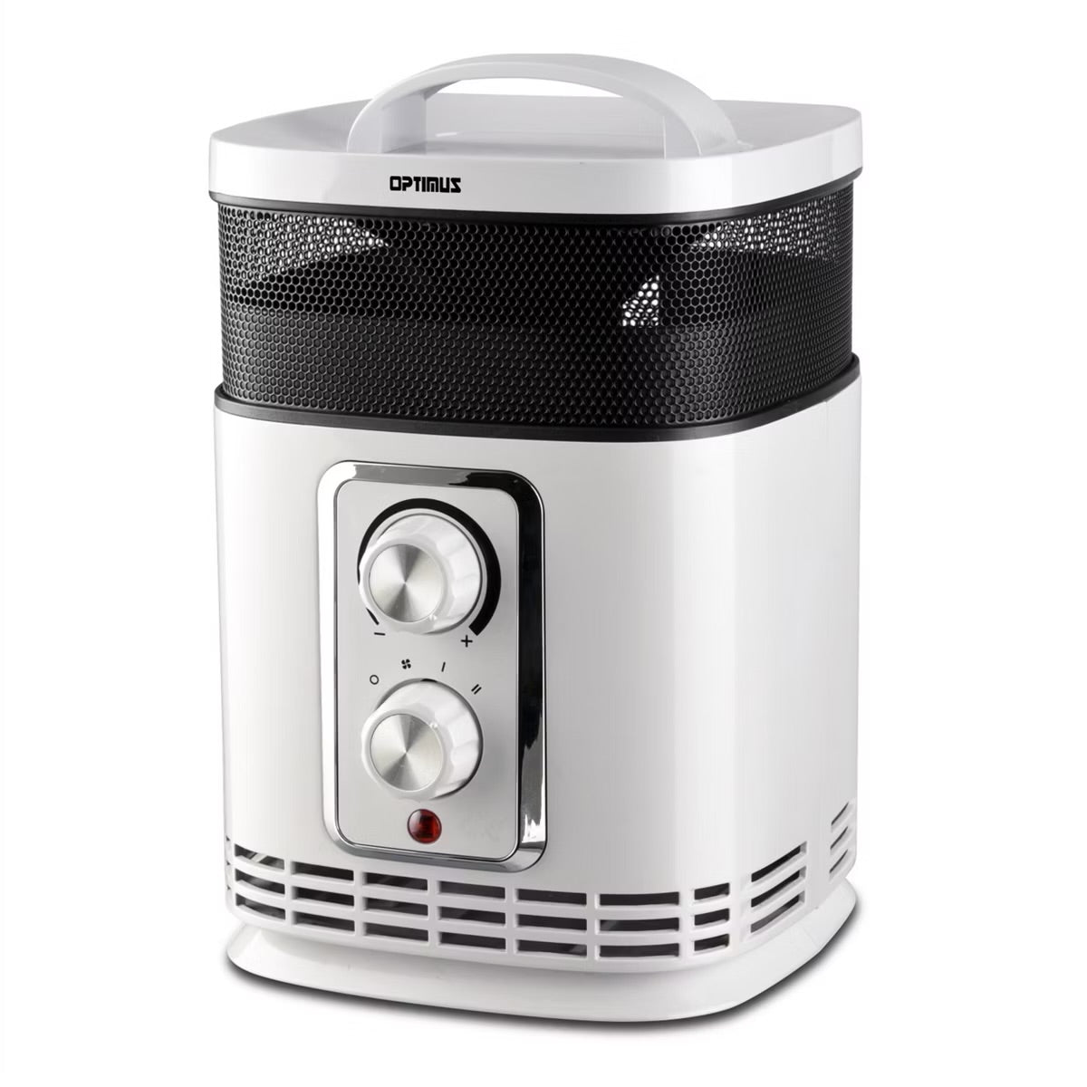 Optimus Portable 360 Surround Ceramic Heater w Thermostat & 2 Heat Settings