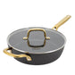 Oster Abbottsford 4 Quart Nonstick Aluminum Matte Black Saute Pan w Glass Lid