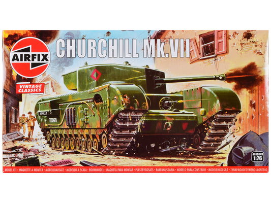 Level 2 Model Kit British Churchill Mk.VII Tank 1/76 Plastic Model Kit Airfix