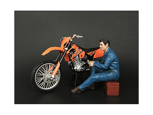 Mechanic Michael Figurine for 1/12 Scale Motorcycle Models American Diorama