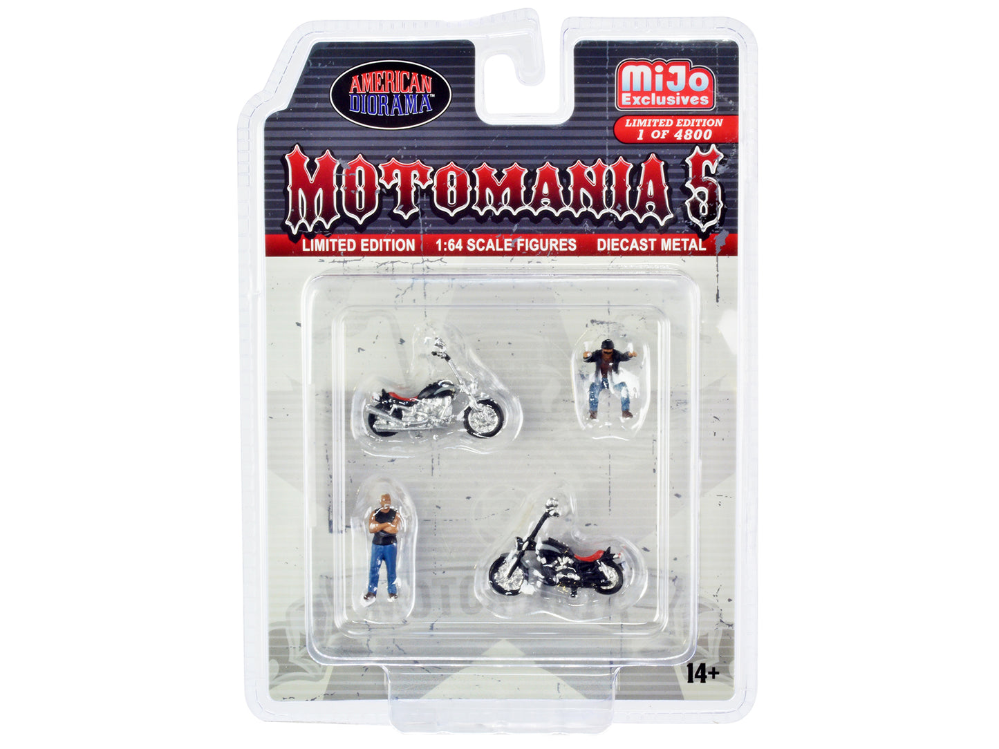 Motomania 5 4 piece Diecast Set 2 Figures 2 Motorcycles Limited Edition to 4800