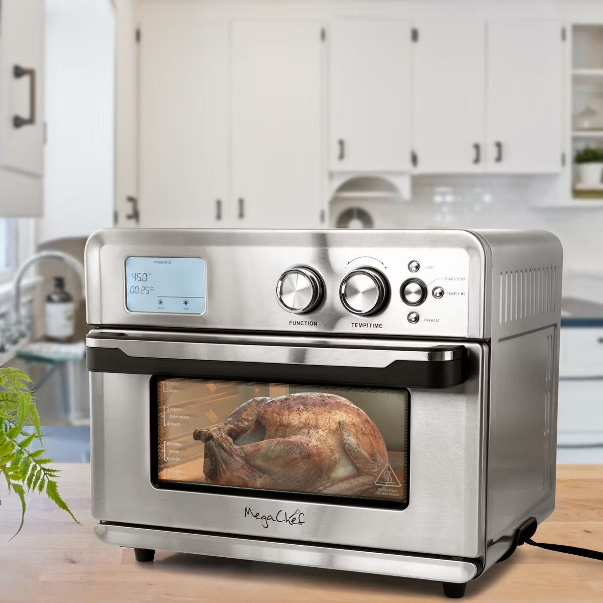 MegaChef 25L 1800W Multifunction Air Fryer Countertop Toaster Oven w 21 Presets