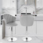 Elama 2 Piece Shell Back Faux Leather Adjustable Bar Stool Dark Gray w Chrome