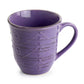 Elama Rustic Birch 16 Piece Round Embossed Stoneware Dinnerware Set in Purple