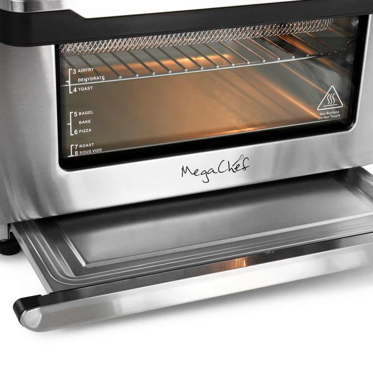 MegaChef 25L 1800W Multifunction Air Fryer Countertop Toaster Oven w 21 Presets