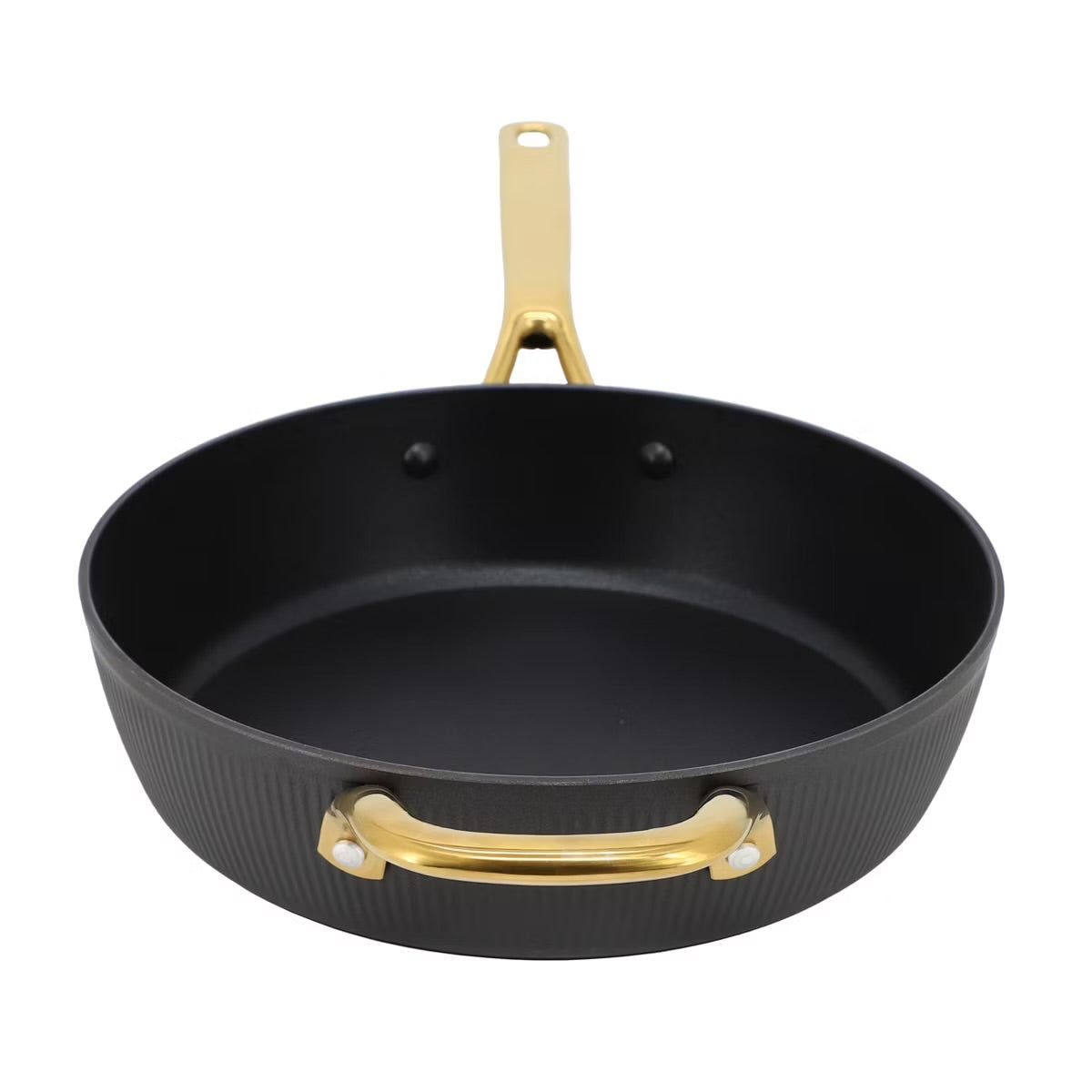 Oster Abbottsford 4 Quart Nonstick Aluminum Matte Black Saute Pan w Glass Lid