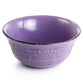 Elama Rustic Birch 16 Piece Round Embossed Stoneware Dinnerware Set in Purple