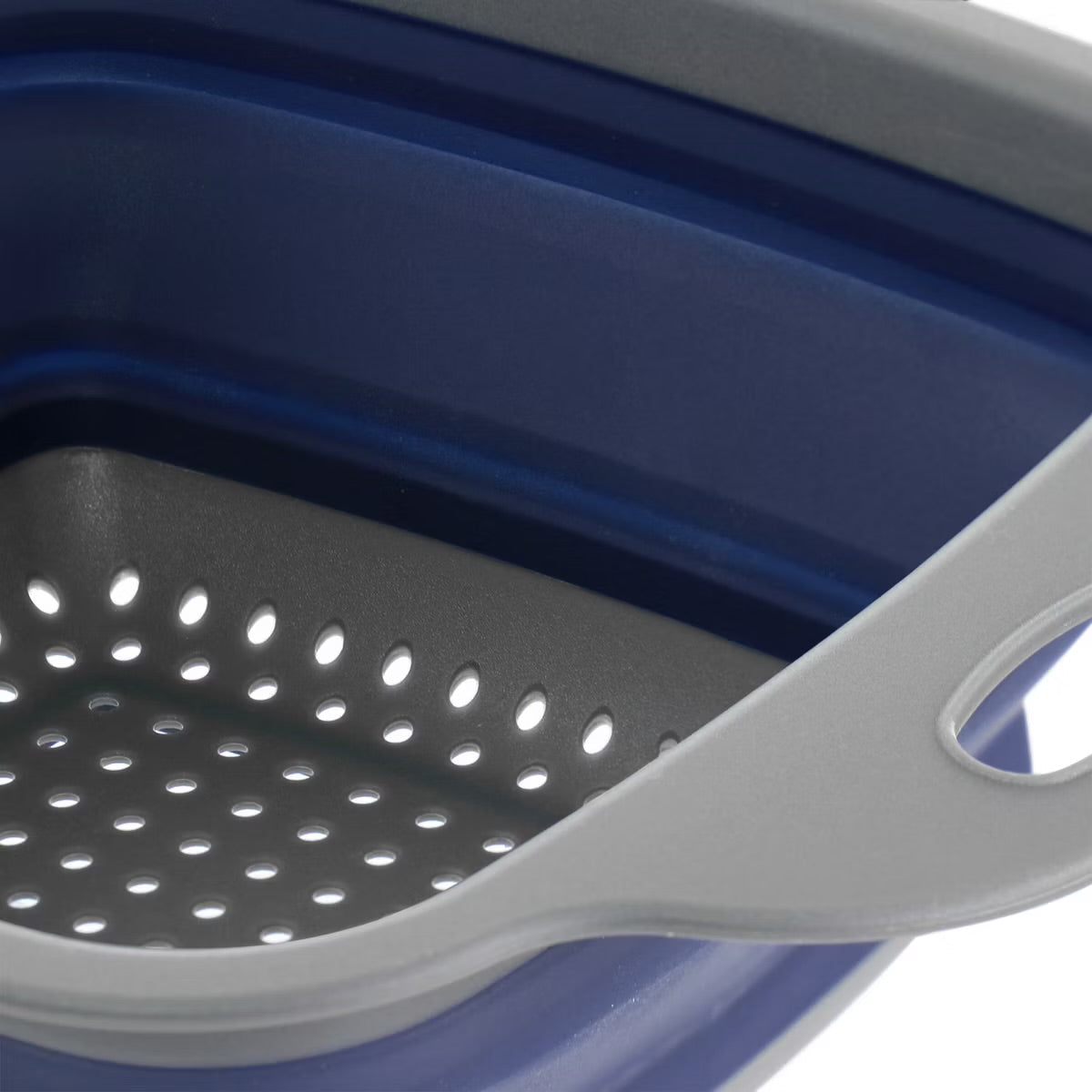 Oster Bluemarine Collapsible Square Plastic Colander Strainer in Blue