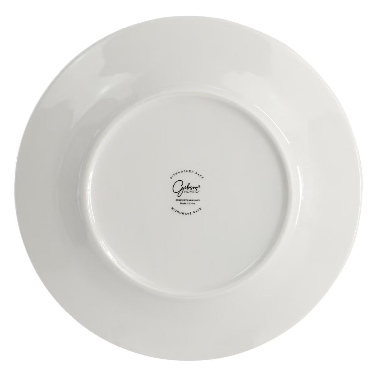 Gibson Blue Leaves 12 Piece Round White Ceramic Dinnerware Set for 4