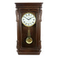 Bedford 26” Chestnut Wood Finish Wall Clock w Swinging Pendulum & 4 Chimes