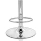 Elama 2 Piece Shell Back Faux Leather Adjustable Bar Stool Dark Gray w Chrome