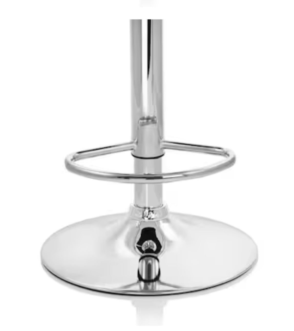 Elama 2 Piece Shell Back Faux Leather Adjustable Bar Stool Dark Gray w Chrome