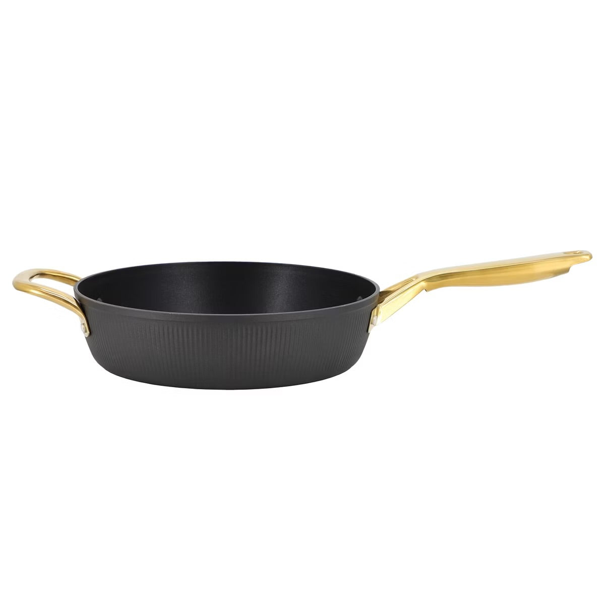 Oster Abbottsford 4 Quart Nonstick Aluminum Matte Black Saute Pan w Glass Lid
