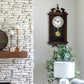 Bedford Leo 21" Chestnut Brown Wood Swinging Pendulum Wall Clock w Hourly Chimes