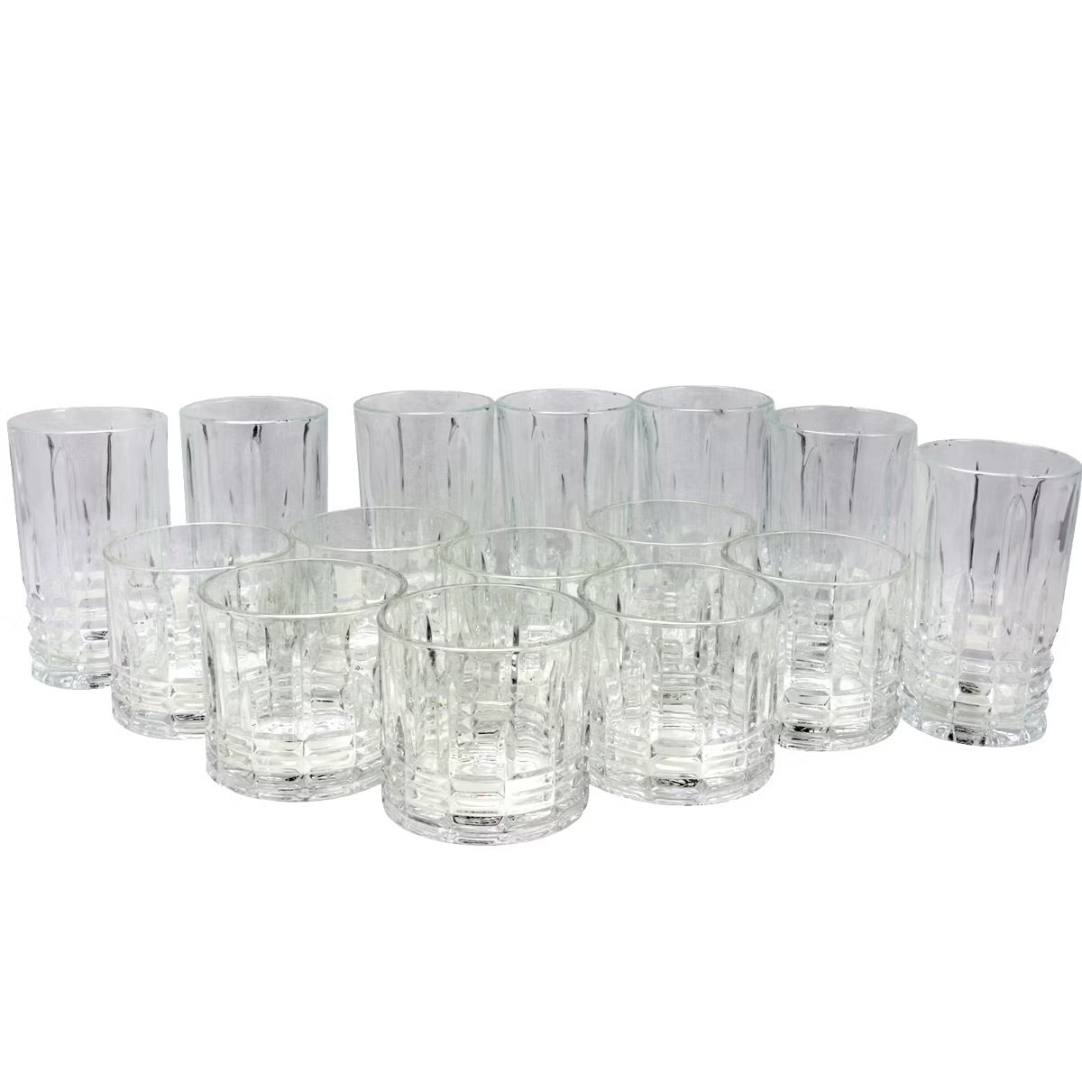 Gibson Home Jewelite 16 Piece Tumbler & Double Old Fashioned Glass Set