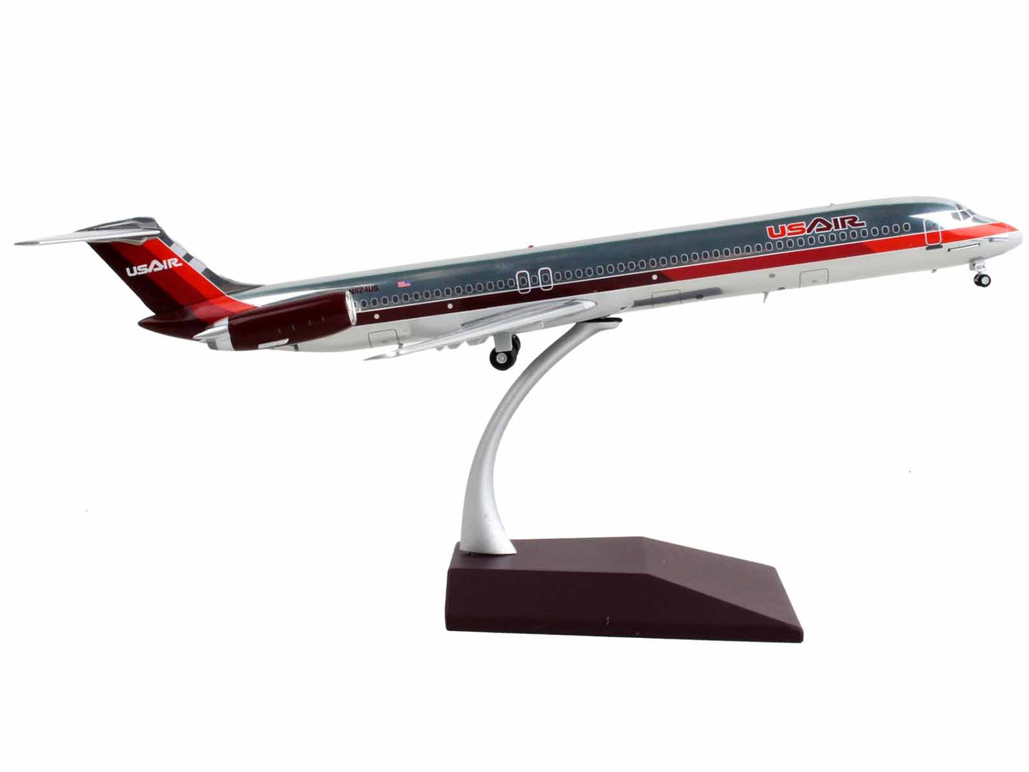 McDonnell Douglas MD-82 Commercial Aircraft USAir Silver w Red Stripes Gemini 2
