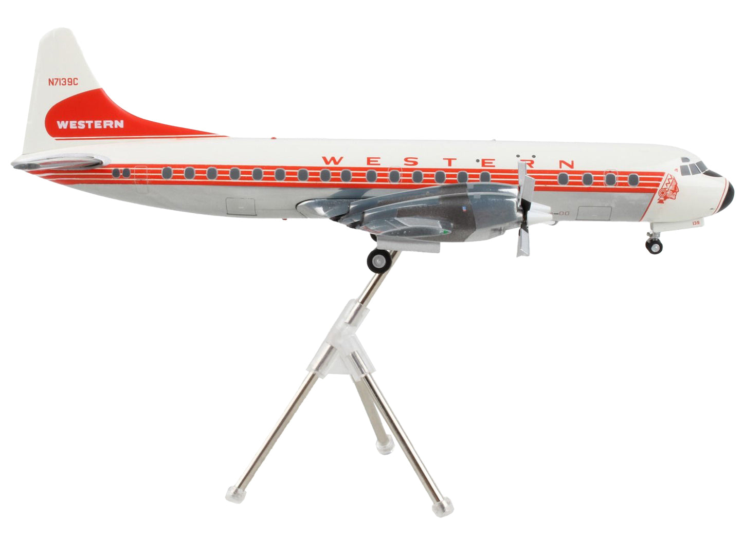 Lockheed L-188 Electra Commercial Aircraft Western Airlines White w Red Stripes