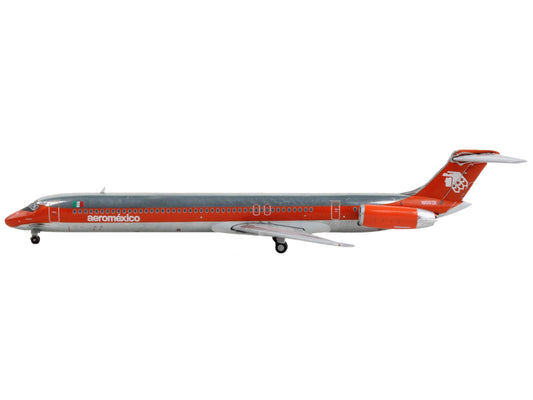 McDonnell Douglas MD-82 Commercial Aircraft AeroMexico Orange Silver 1/400 Diec