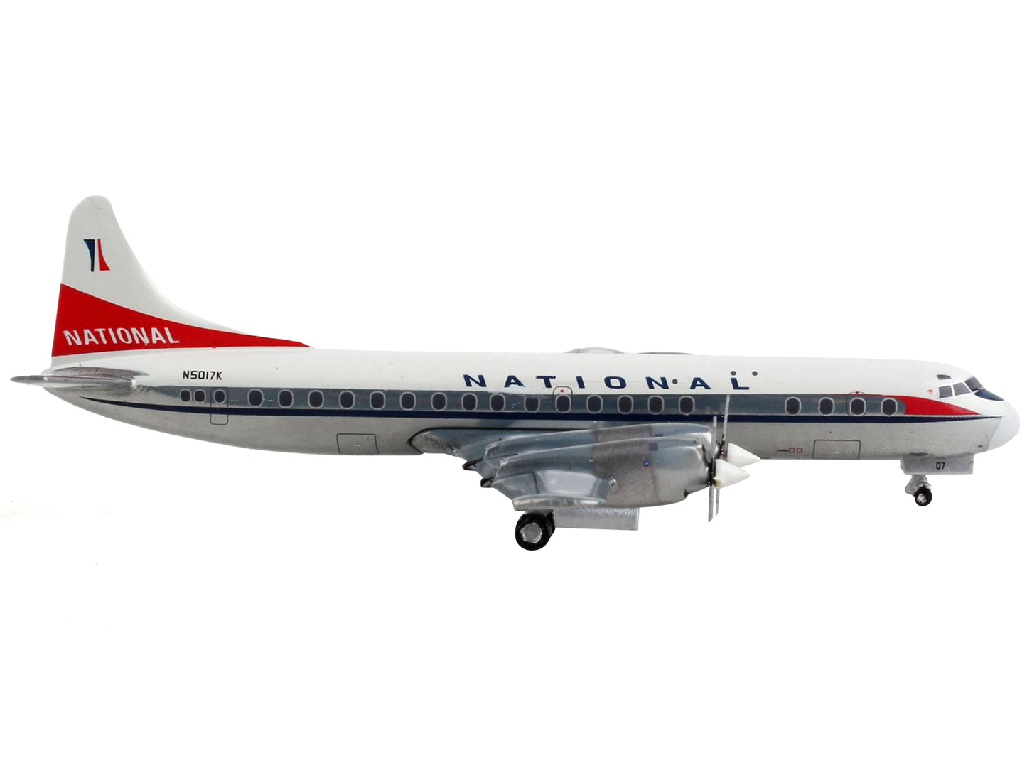 Lockheed L-188 Electra Commercial Aircraft National Airlines White w Red Tail 1