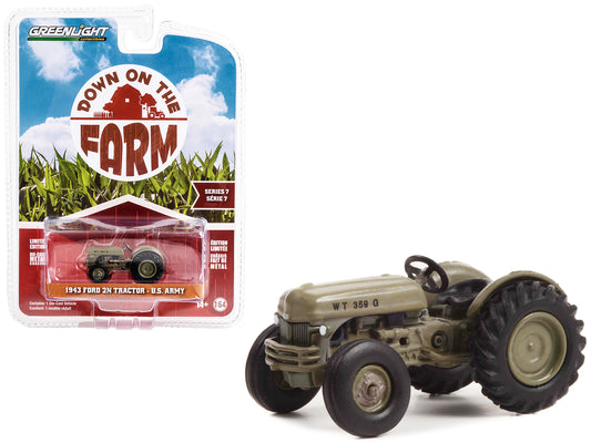 1943 Ford 2N Tractor Brown U.S. Army Down on the Farm Series 7 1/64 Diecast Mod