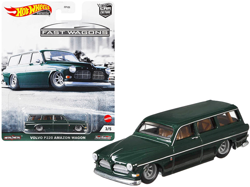 Volvo P220 Amazon Wagon Dark Green Fast Wagons Series Diecast Car Hot Wheels