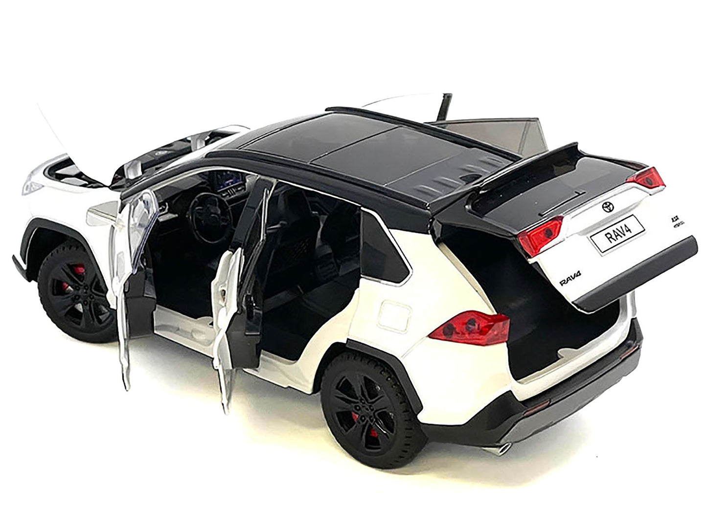 Toyota Rav4 Hybrid XSE White w Black Top Sunroof 1/24 Diecast Car