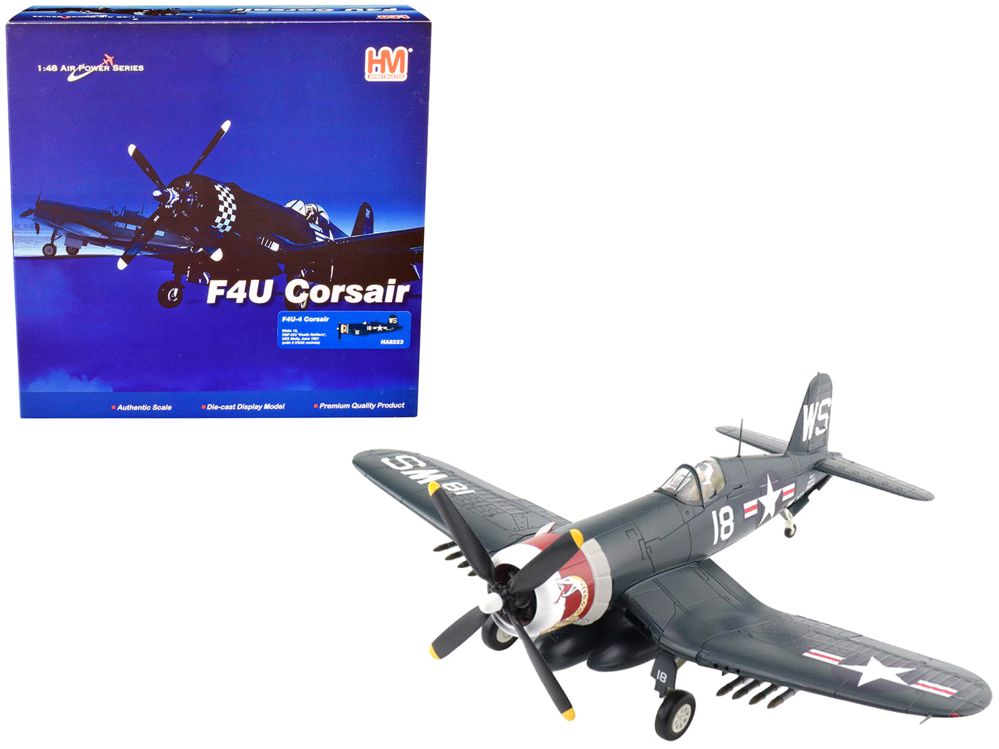 Vought F4U-4 Corsair Fighter Aircraft VMF-323 Death Rattlers USS Sicily June 19