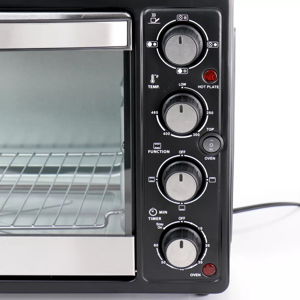 Better Chef Central XL 1400W 30 Liter Toaster Oven & Broiler w Dual Burners