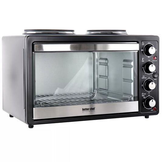 Better Chef Central XL 1400W 30 Liter Toaster Oven & Broiler w Dual Burners