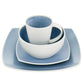 Gibson Soho Lounge 16 Pc Light Blue Square Reactive Glaze Stoneware Dinnerware S