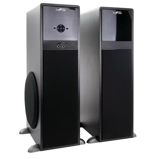 beFree 2.1 Channel 80 Watt  Bluetooth Tower Speakers w Remote & Microphone