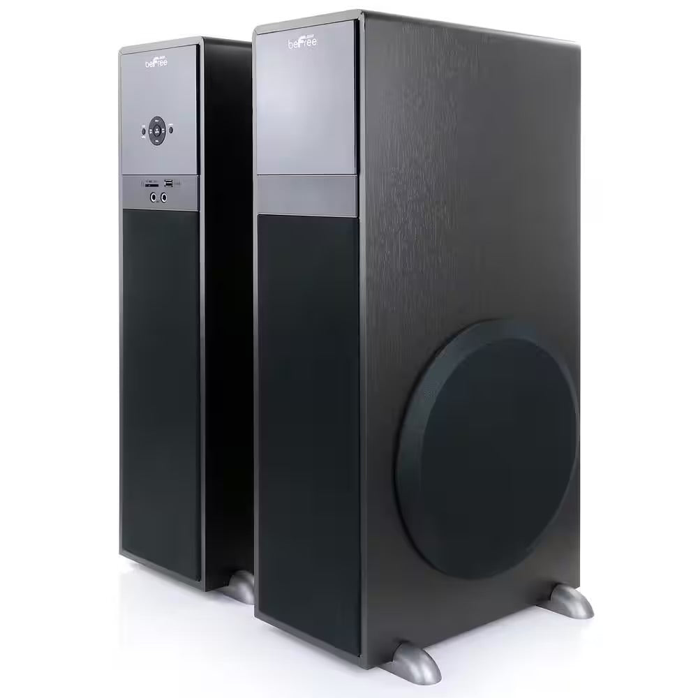 beFree 2.1 Channel 80 Watt  Bluetooth Tower Speakers w Remote & Microphone